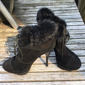LAMB suede booties with fur size 9